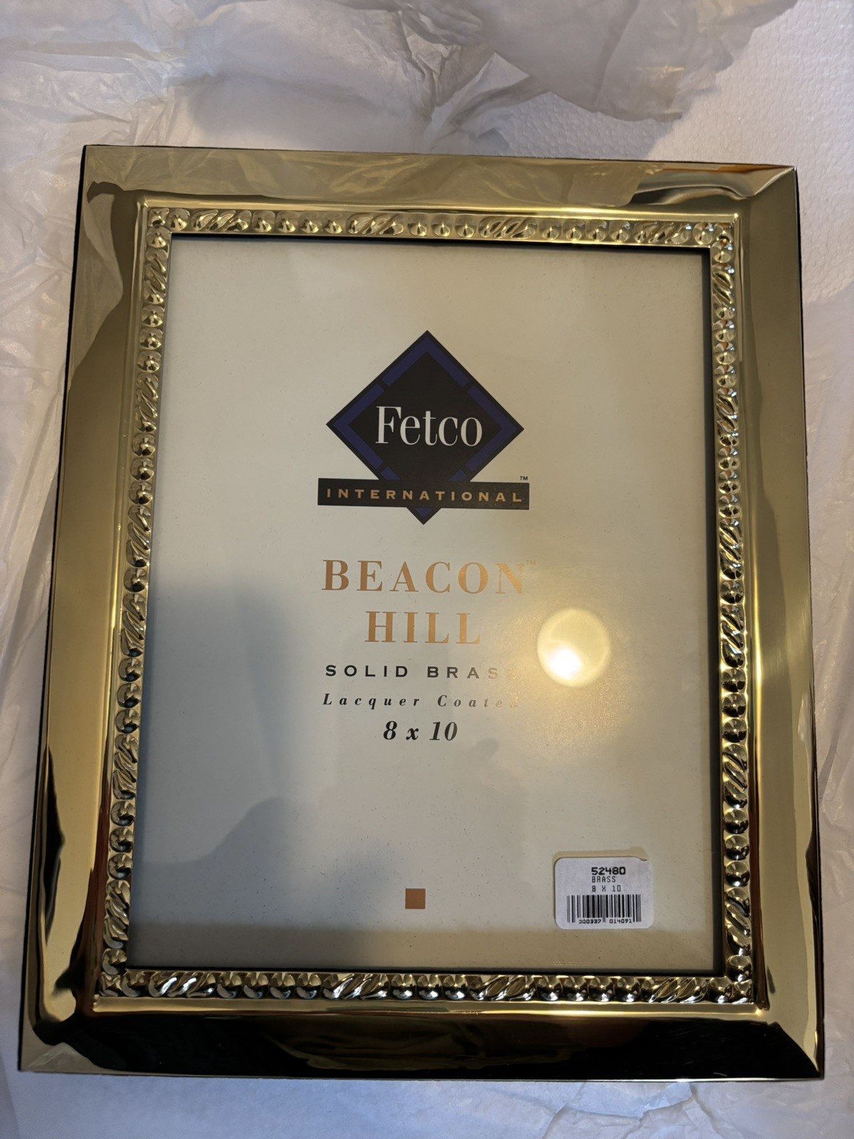 Vintage Solid Brass New FETCO Intl  Beacon Hill Lacquer Coated Picture Frame