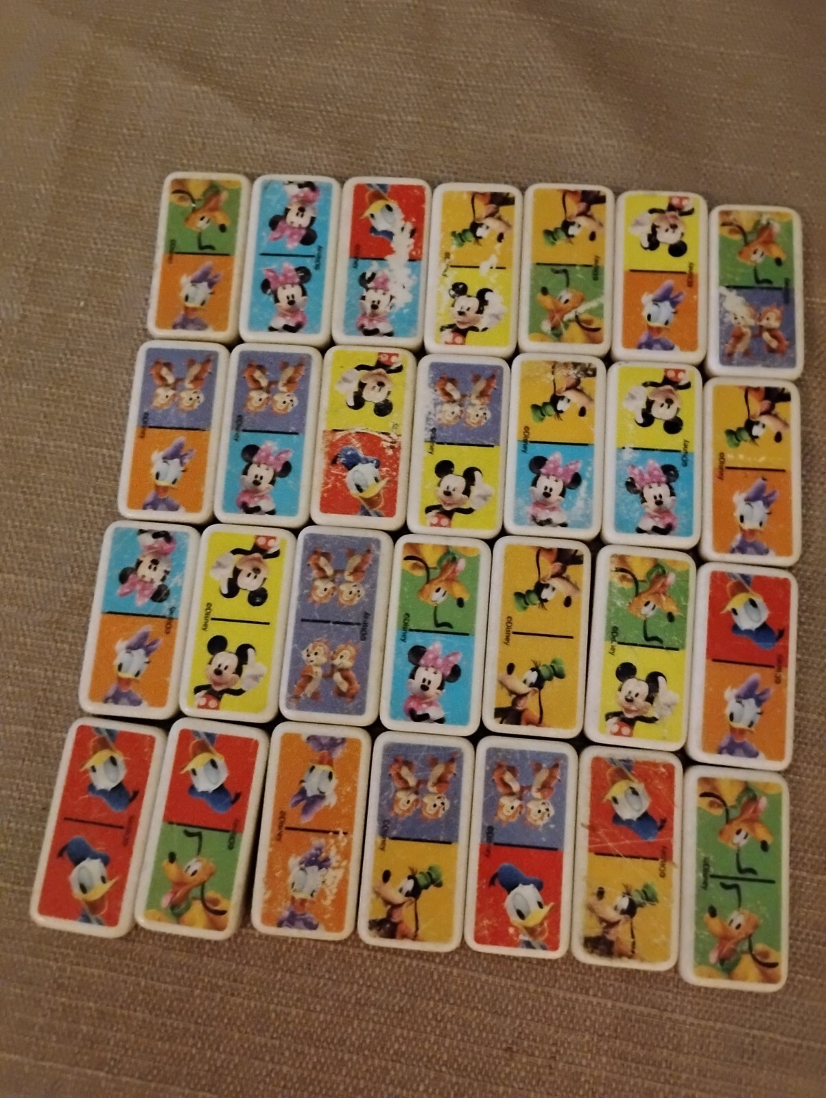 Pre-Owned Micky Mouse Club 28 piece Plastic Dominoes Game Pre-Owned Micky Mouse Club 28 piece Plastic Dominoes Game