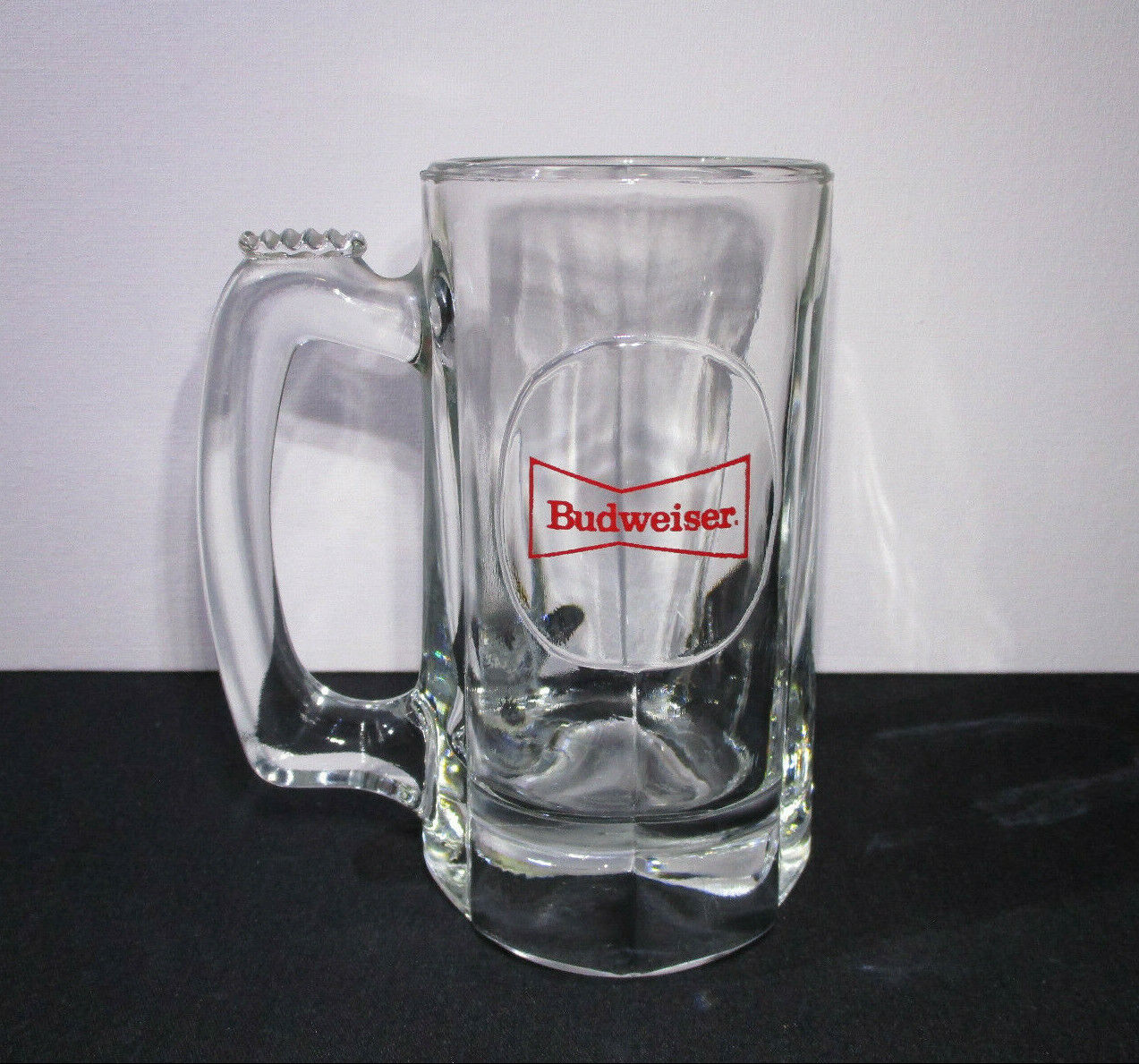 Vintage Budweiser Glass Mug Stein Heavy Bottom 5 5/8\