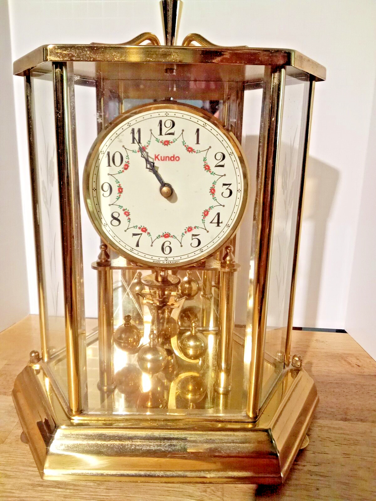Kundo K & O 400 day Anniversary Glass Dome Mantle Clock, Pre-Wound .
