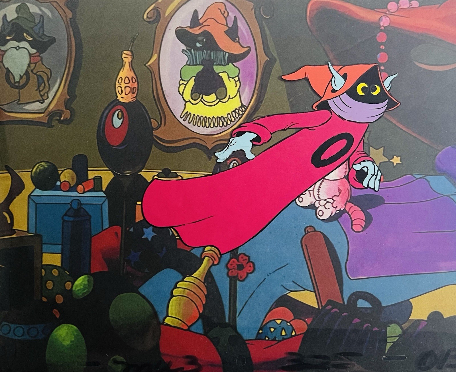 He-Man Masters of the Universe Animation Production Cel - Orko & Copy BG He-Man Masters of the Universe Animation Production Cel - Orko & Copy BG