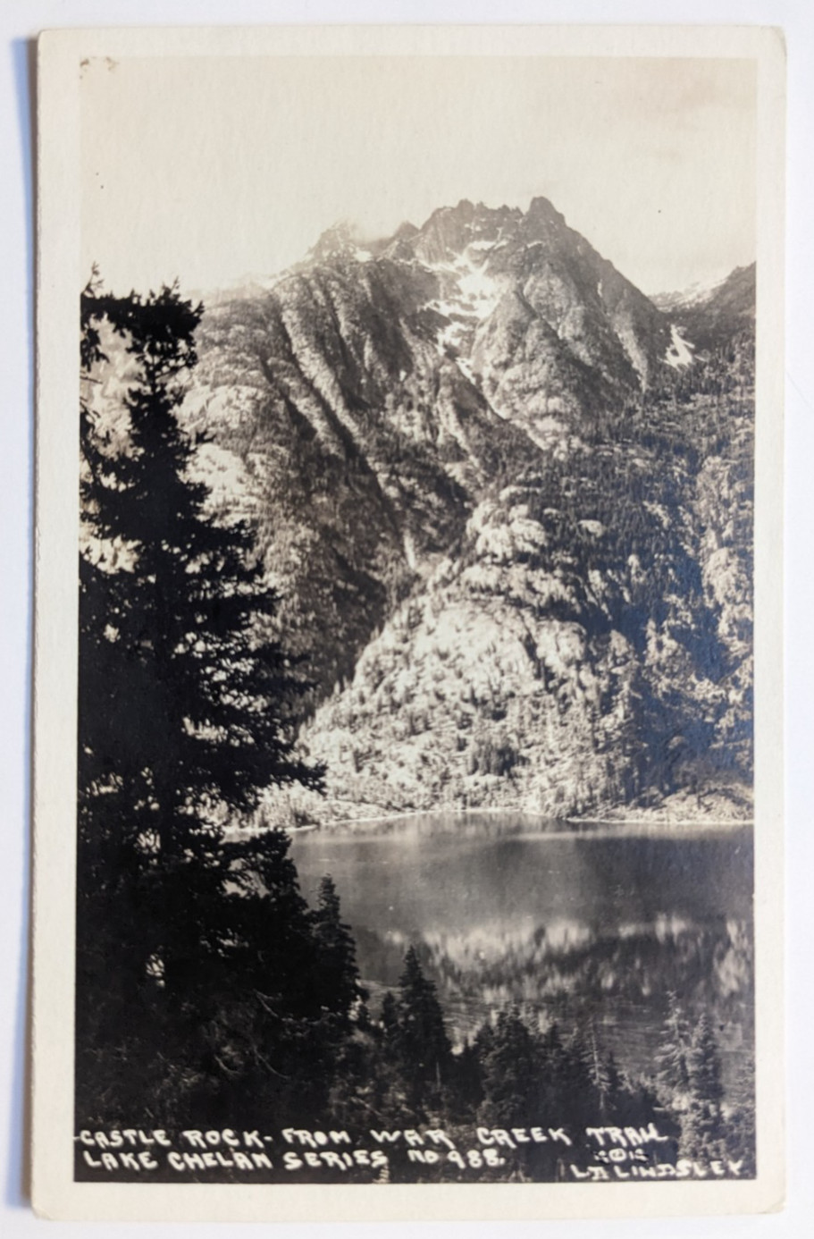 Washington WA Castle Rock from War Creek Trail Lake Chelan Series RPPC Postcard