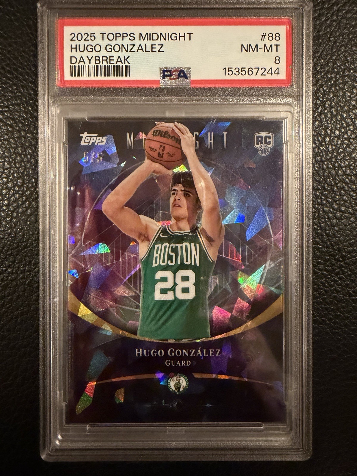 Topps 2025 Midnight Daybreak #88 Hugo Gonzalez RC Parallel 5/5 PSA 8 Topps 2025 Midnight Daybreak #88 Hugo Gonzalez RC Parallel 5/5 PSA 8
