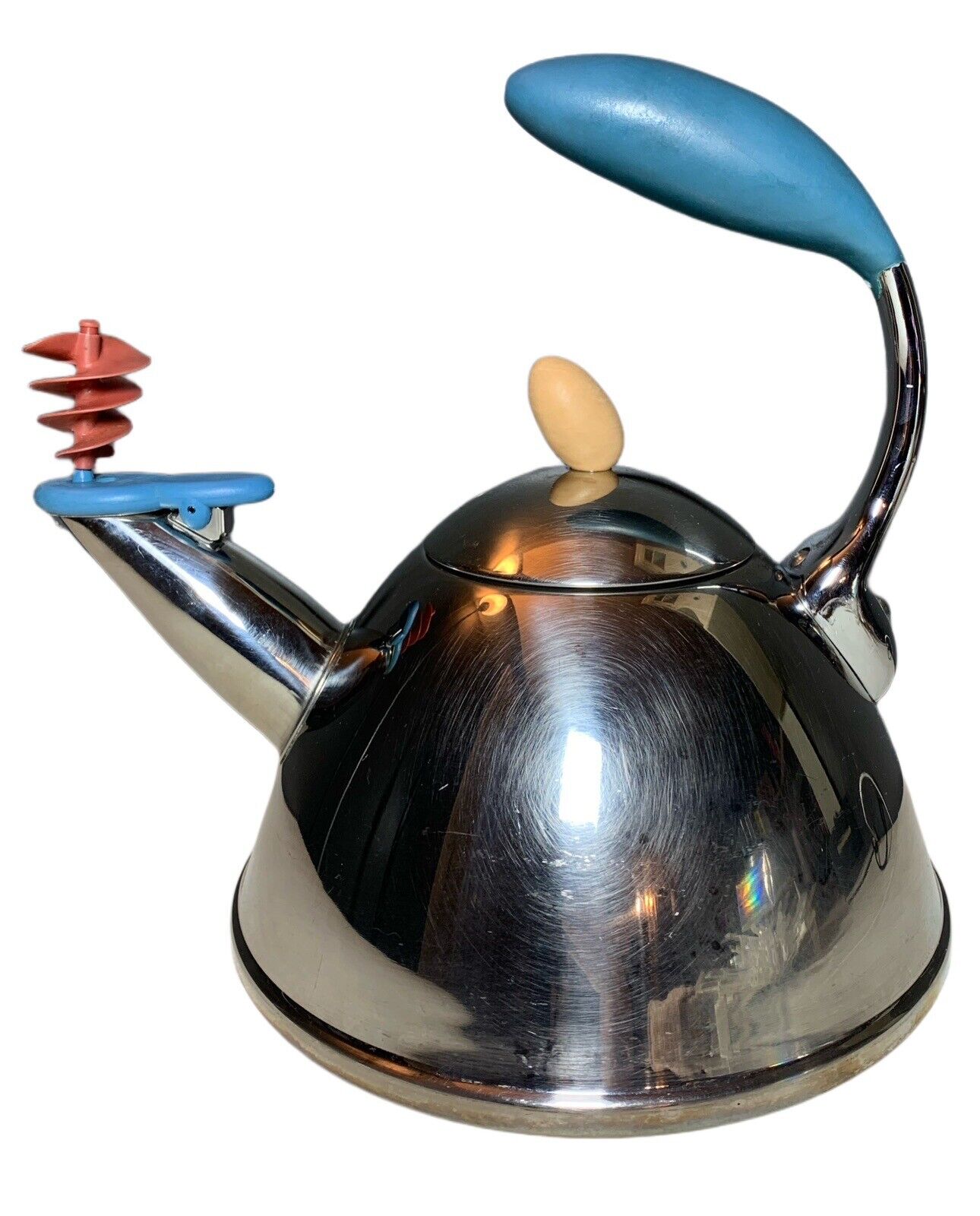 Vintage MICHAEL GRAVES Whistling Spinner Stainless Tea Kettle Pot