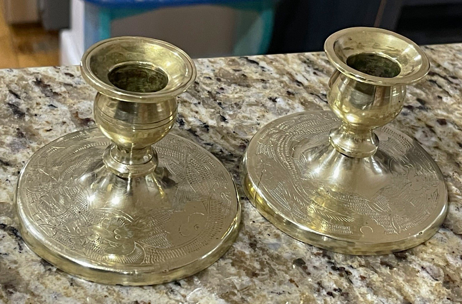 Pair Vintage Brass Asian Candlesticks Ornate Etched Dragon Candle Holders Pair Vintage Brass Asian Candlesticks Ornate Etched Dragon Candle Holders
