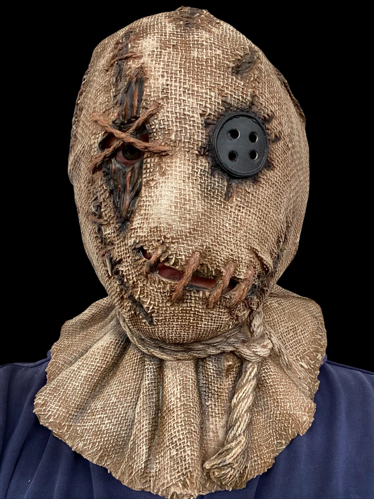 Scarecrow Mask Latex Burlap Sack Halloween Full Head Collector Horror Mask
