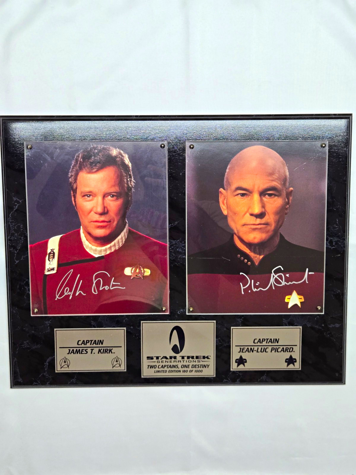 Star Trek Generations Kirk Picard Limited Edition Plaque 180/1000 1995 Star Trek Generations Kirk Picard Limited Edition Plaque 180/1000 1995