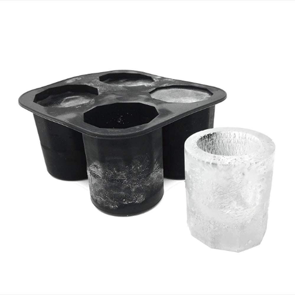 Ice Shot Glass Mold Ice Cube Shot Glasses Silicone Ice Cubes Tray 4 Small Cups