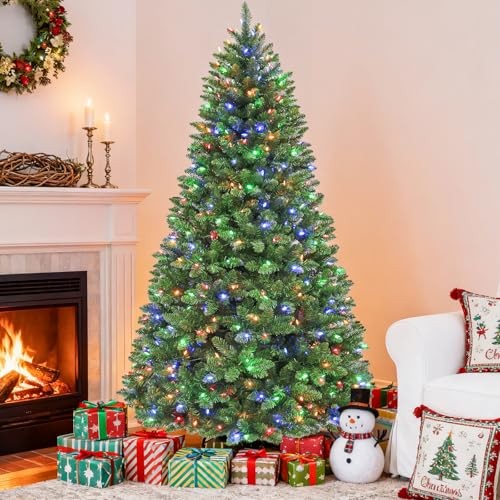 Hykolity 7.5ft Artificial Prelit Christmas Tree with 450 Multicolor LEDs Hykolity 7.5ft Artificial Prelit Christmas Tree with 450 Multicolor LEDs