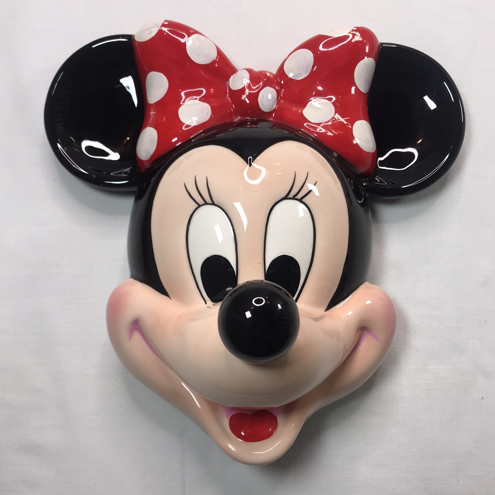 Vtg Disney Minnie Mouse 10” Hanging Wall Decor Plaque Porcelain Ceramic Japan