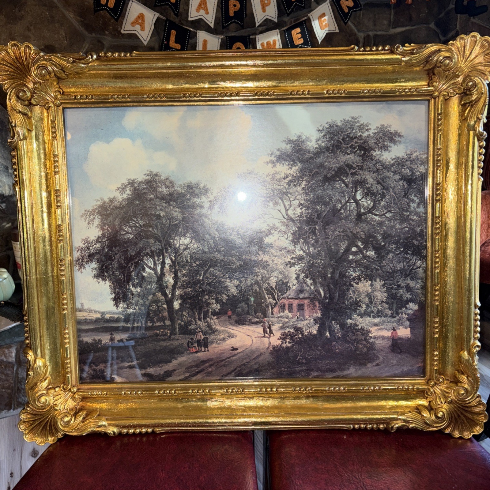 Syroco Coppercraft Frame: Resin Ornate Landscape Art, MCM Made USA 36”x 30” Vtg Syroco Coppercraft Frame: Resin Ornate Landscape Art, MCM Made USA 36”x 30” Vtg