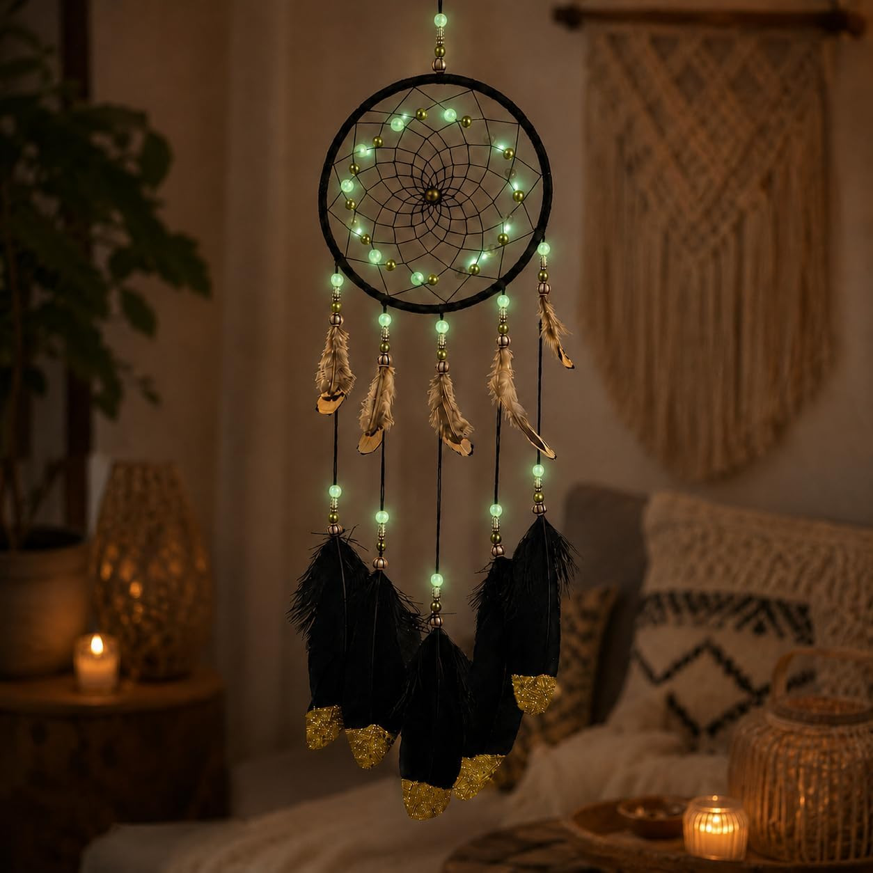Dream Catchers Handmade Feather Home Wall Decoration Black Dream Catchers Handmade Feather Home Wall Decoration Black