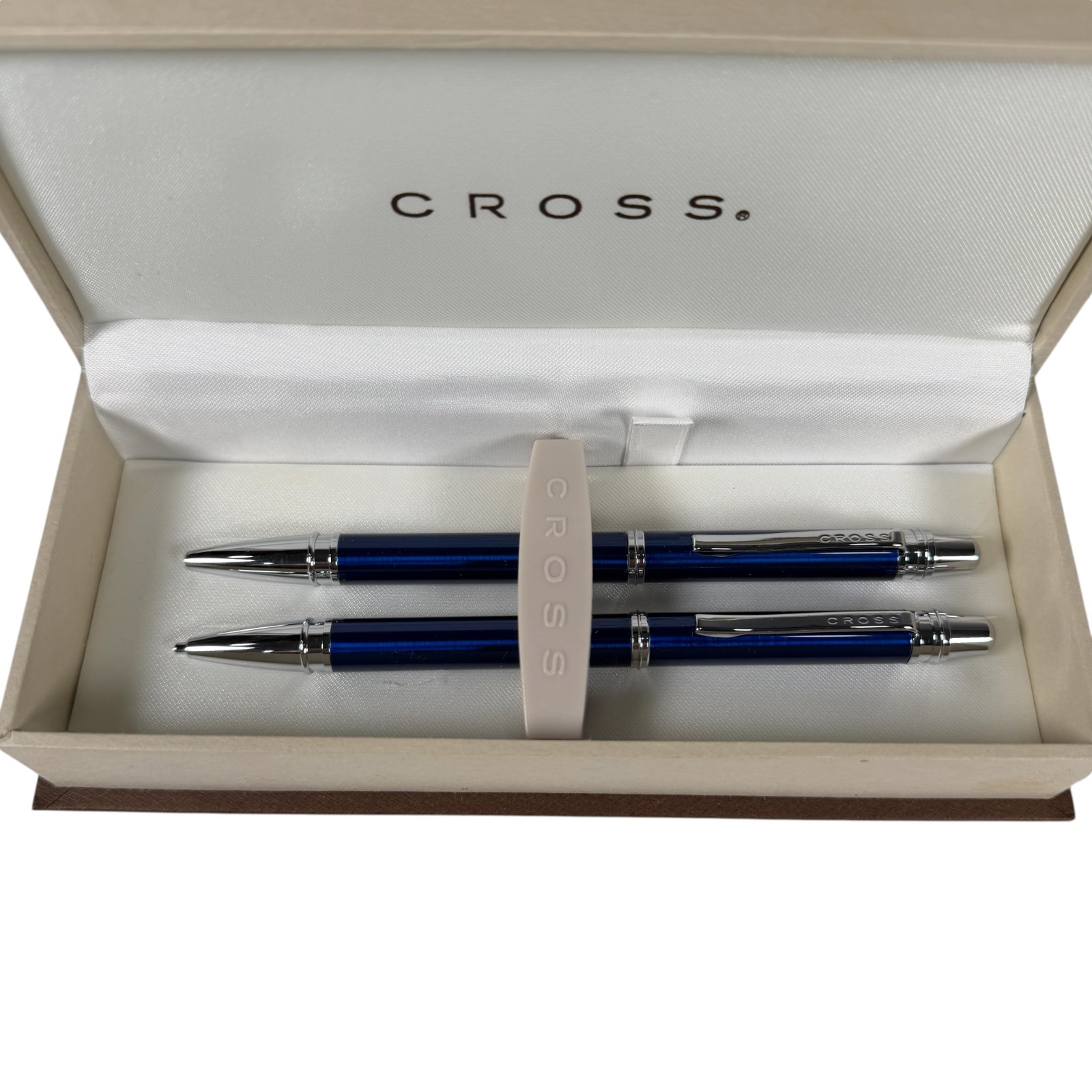 Cross Stratford Blue Lacquer Ballpoint Pen Mechanical Pen Set AT0291-3 New Cross Stratford Blue Lacquer Ballpoint Pen Mechanical Pen Set AT0291-3 New
