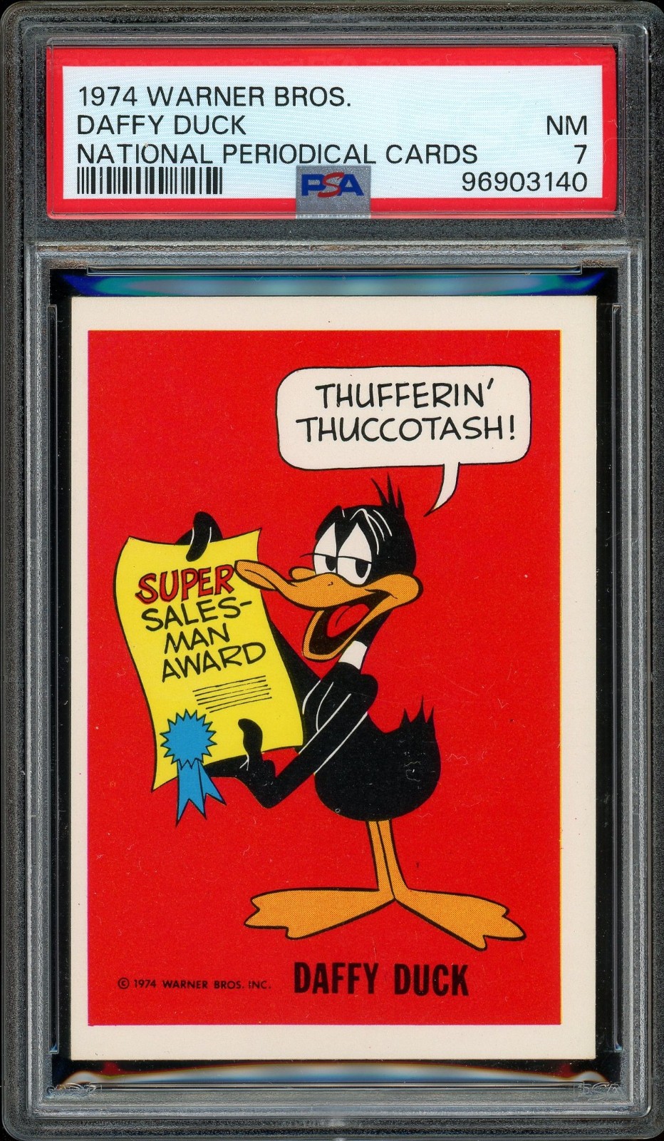 1974 Warner Bros. Daffy Duck, PSA Graded NM 7 1974 Warner Bros. Daffy Duck, PSA Graded NM 7