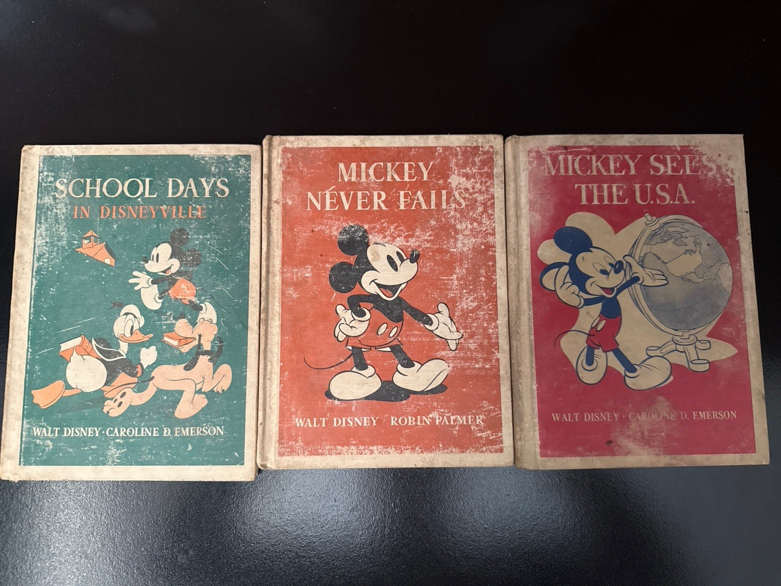 Lot Of 3 Vintage Walt Disney Books Hardcover 1939-1944 D.C. Heath Mickey Mouse Lot Of 3 Vintage Walt Disney Books Hardcover 1939-1944 D.C. Heath Mickey Mouse