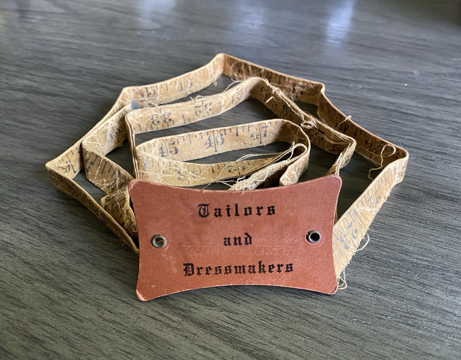 Antique Vintage Cloth Tailor Dressmakers Measuring Tape Leather Advertising 60" Antique Vintage Cloth Tailor Dressmakers Measuring Tape Leather Advertising 60"