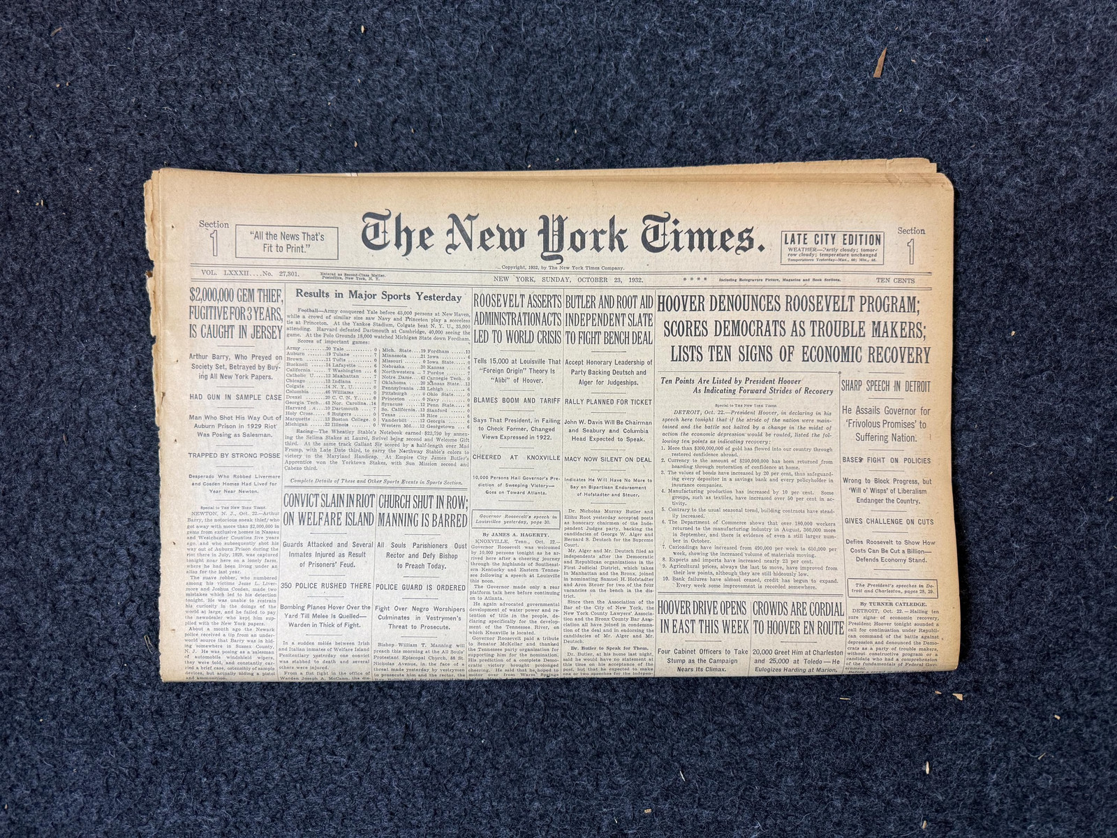 1932 FDR Runs For President, First Presidential Run, Vintage Newspaper History 