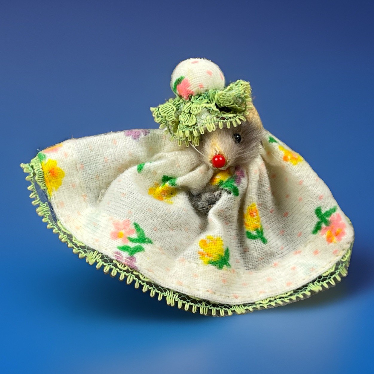 Vintage Mice Original Fur Toy West Germany Little Miss Mouse Prairie Maiden
