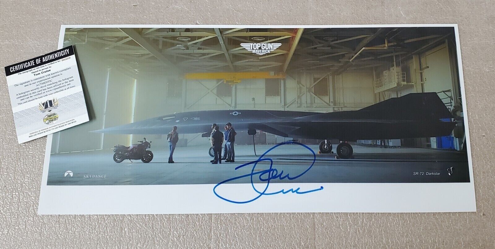 Tom Cruise Signed Top Gun Maverick Skunk Works SR-72 DarkStar Poster COA pilot