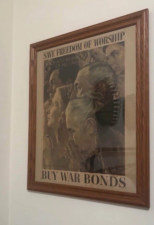 Framed Original 1943 Norman Rockwell War Bond Poster Framed Original 1943 Norman Rockwell War Bond Poster