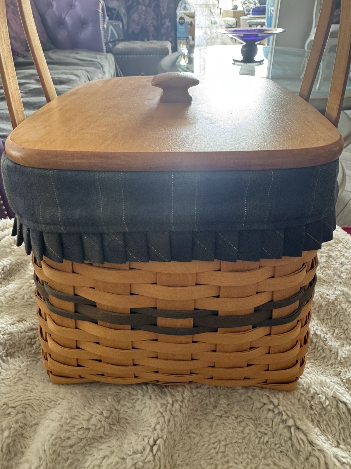 EXC Longaberger 1998 Harbor Basket Collectors Club with Protector & Lid EXC Longaberger 1998 Harbor Basket Collectors Club with Protector & Lid