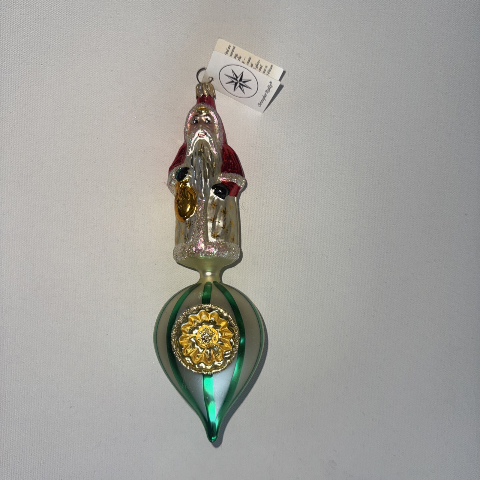 RADKO GEORGIAN SANTA GLASS CHRISTMAS ORNAMENT 93-292-2 RADKO GEORGIAN SANTA GLASS CHRISTMAS ORNAMENT 93-292-2