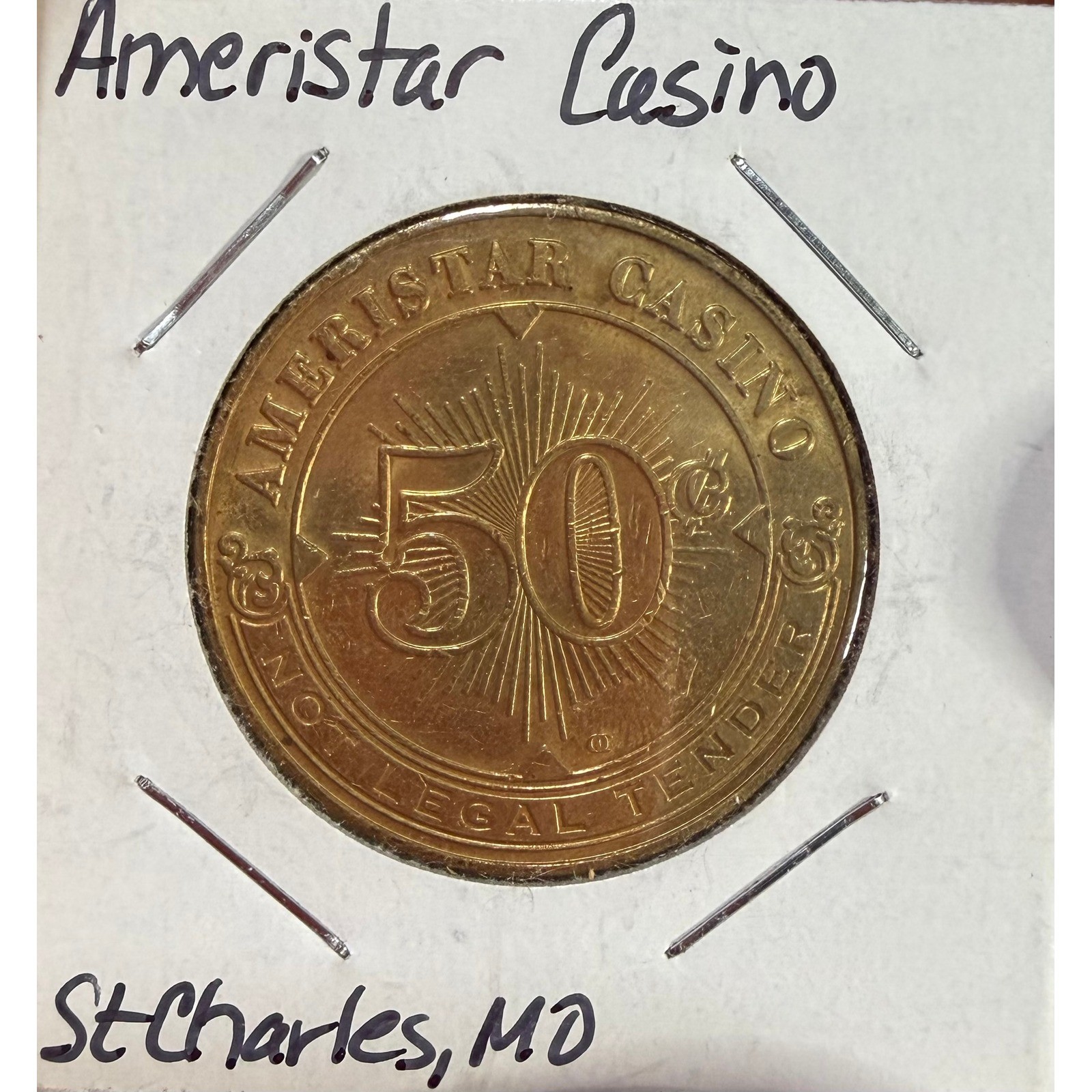 Ameristar Casino St Charles MO 50 Cent Slot Token Non Legal Tender Missouri Coin
