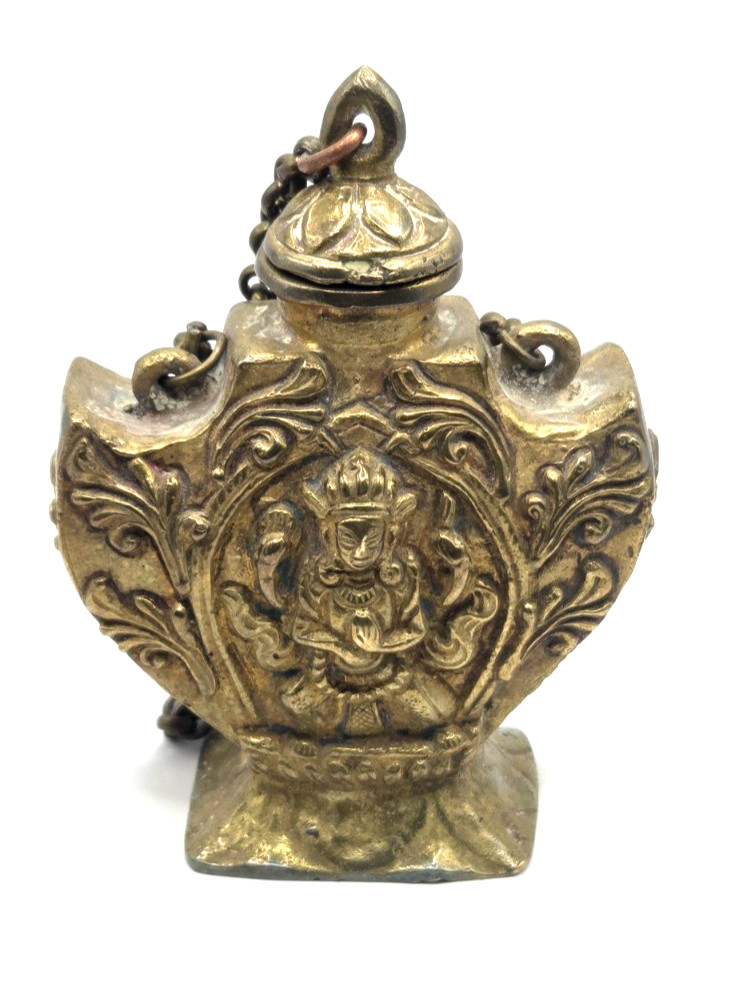 Traditional Antique Brass Ink Pot Nepal Tibetan Himalayan Ritual Traditional Antique Brass Ink Pot Nepal Tibetan Himalayan Ritual