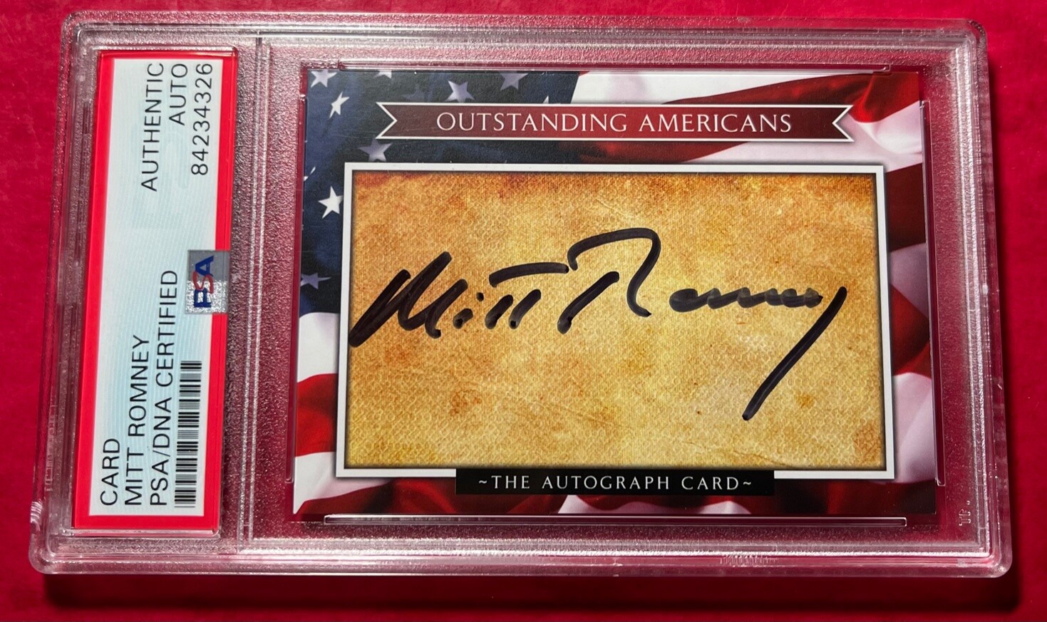 SENATOR MITT ROMNEY SIGNED AUTOGRAPH OUTSTANDING AMERICAN CARD PSA DNA CERTIFIED SENATOR MITT ROMNEY SIGNED AUTOGRAPH OUTSTANDING AMERICAN CARD PSA DNA CERTIFIED