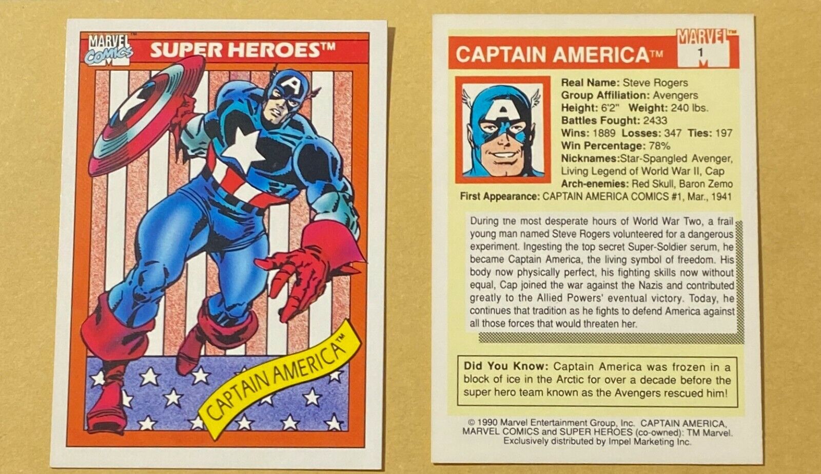 1990 Impel Marvel Universe Trading Card Set Series 1 | You Pick