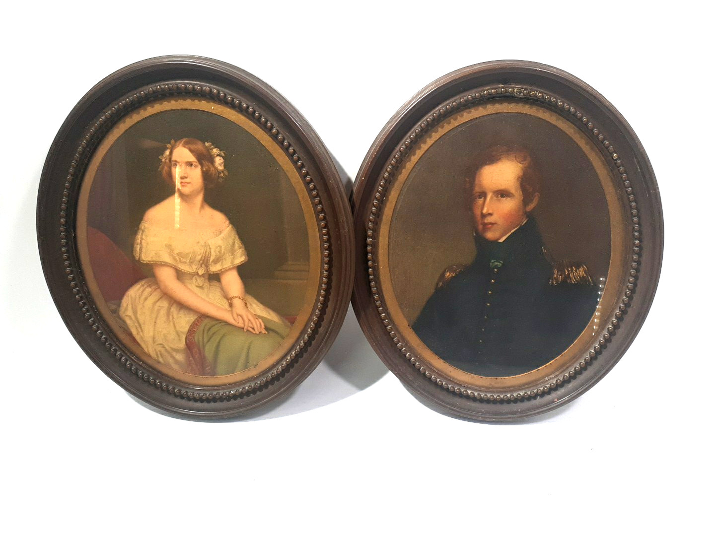 Wonderful Pair Portraits. Circa 1900 In Original Frames Wonderful Pair Portraits. Circa 1900 In Original Frames