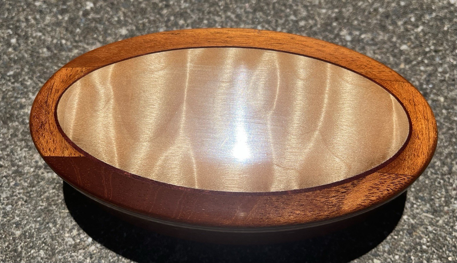 VTG Handcrafted Quilted Maple Wood Oval Trinket Box Signed VTG Handcrafted Quilted Maple Wood Oval Trinket Box Signed