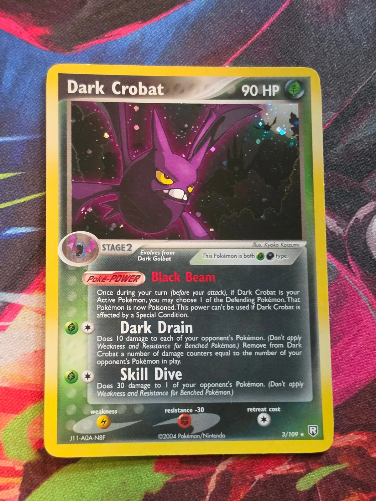 Dark Crobat Holo Rare EX Team Rocket Returns 3/109 LP+ Pokemon Dark Crobat Holo Rare EX Team Rocket Returns 3/109 LP+ Pokemon