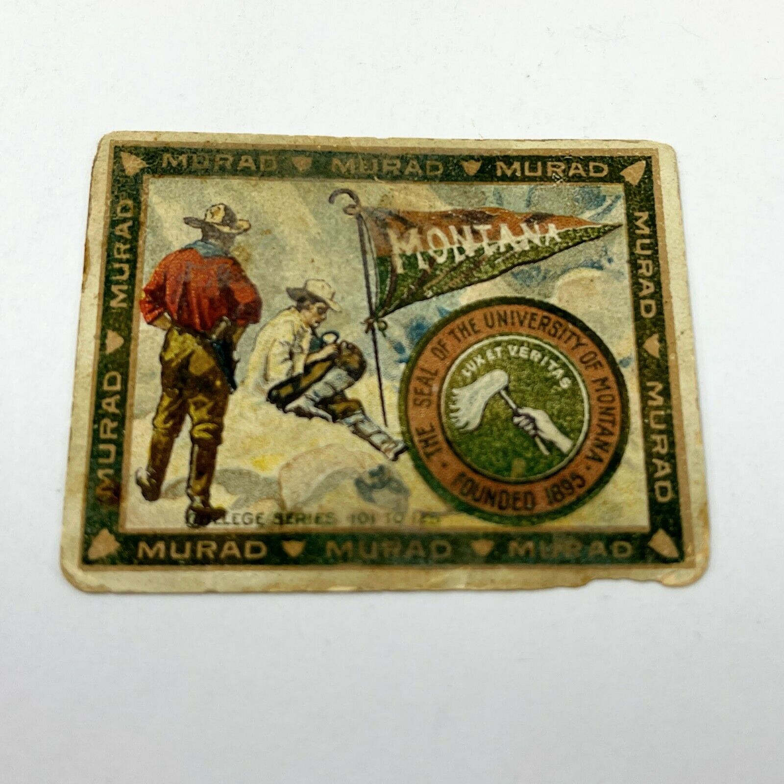 Cigarette Tobacco Card Murad College 1st Series 101-125 University Montana 1910