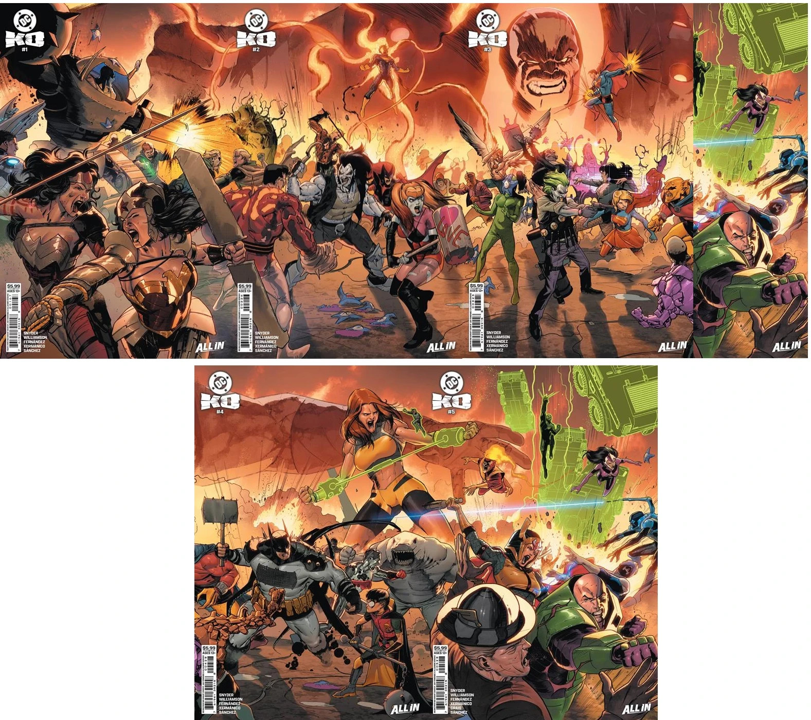 DC KO #1,2,3,4,5 JAVIER FERNANDEZ CONNECTING VARIANT SET (2026) ~ DC DC KO #1,2,3,4,5 JAVIER FERNANDEZ CONNECTING VARIANT SET (2026) ~ DC