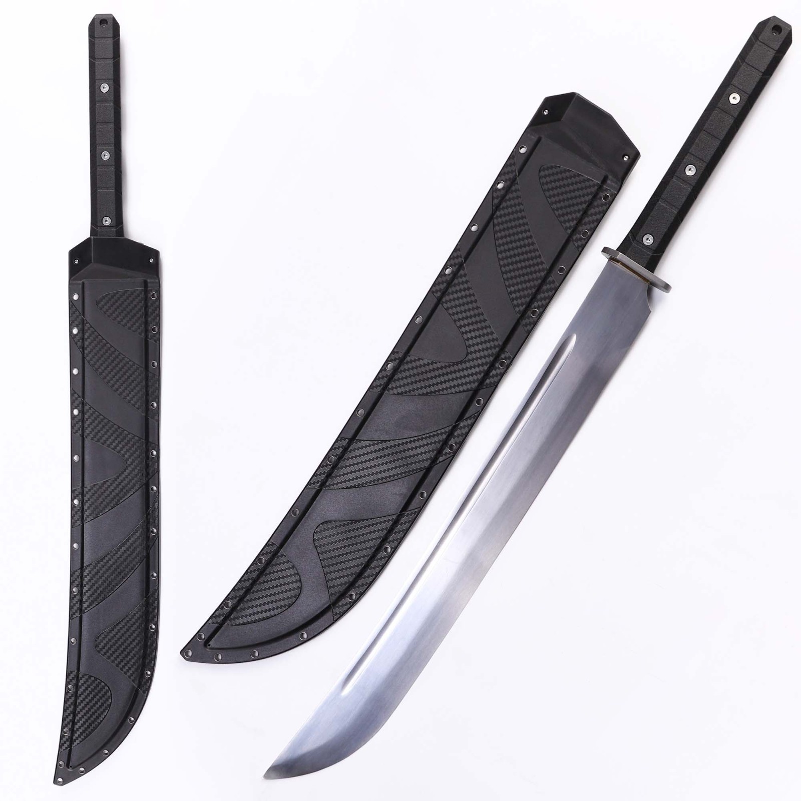 33" Handmade Sword With Black PEEK Sheath Dragon Slaying Sword Modern Style