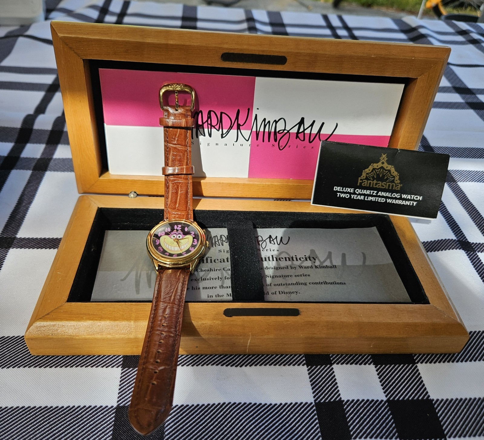 Rare Vintage Disney Cheshire Cat Watch Kimball Signature Series LE w/ Box & COA