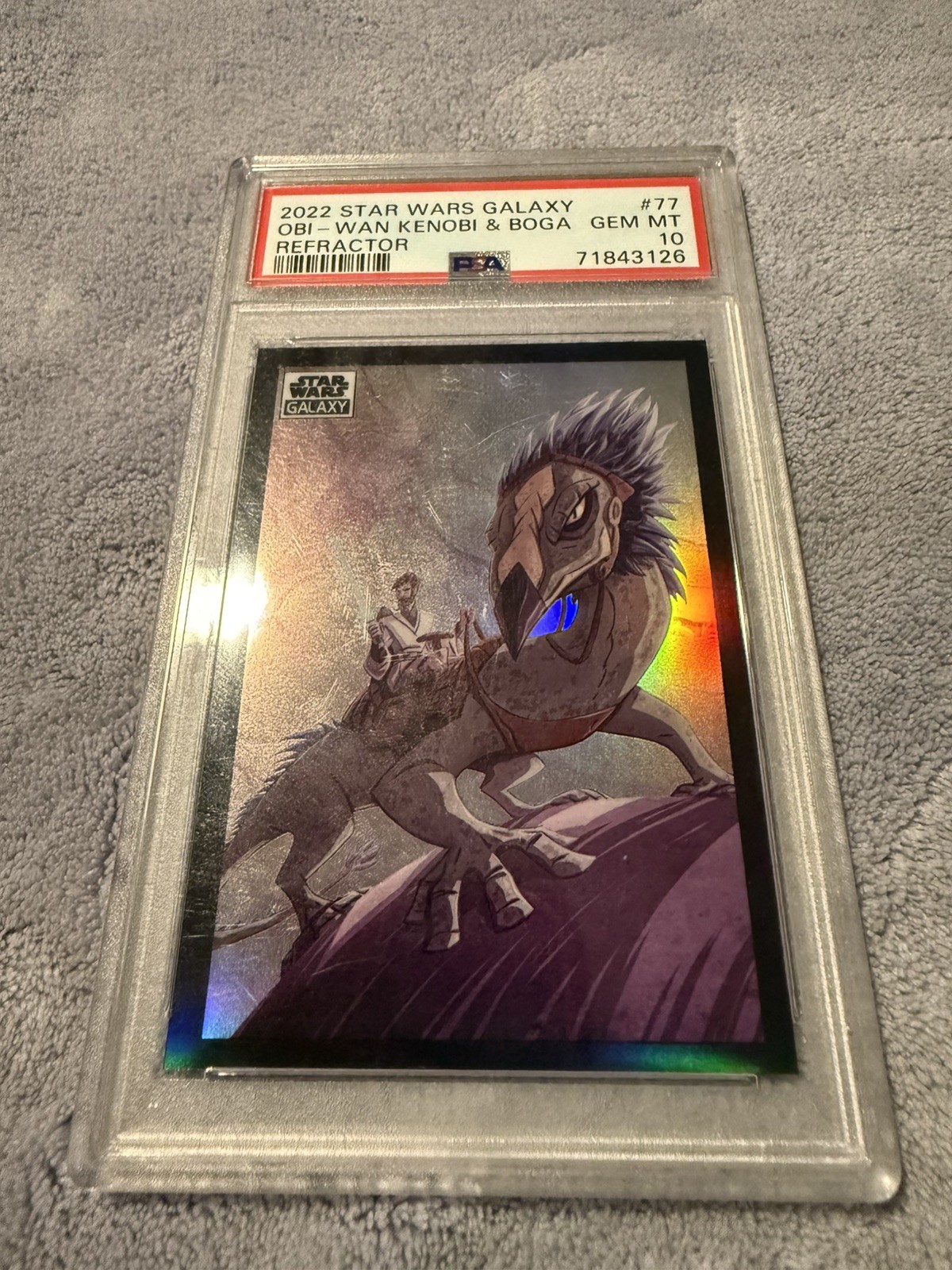 2022 TOPPS CHROME STAR WARS GALAXY #77 OBI-WAN KENOBI & BOGA REFRACTOR PSA 10 2022 TOPPS CHROME STAR WARS GALAXY #77 OBI-WAN KENOBI & BOGA REFRACTOR PSA 10