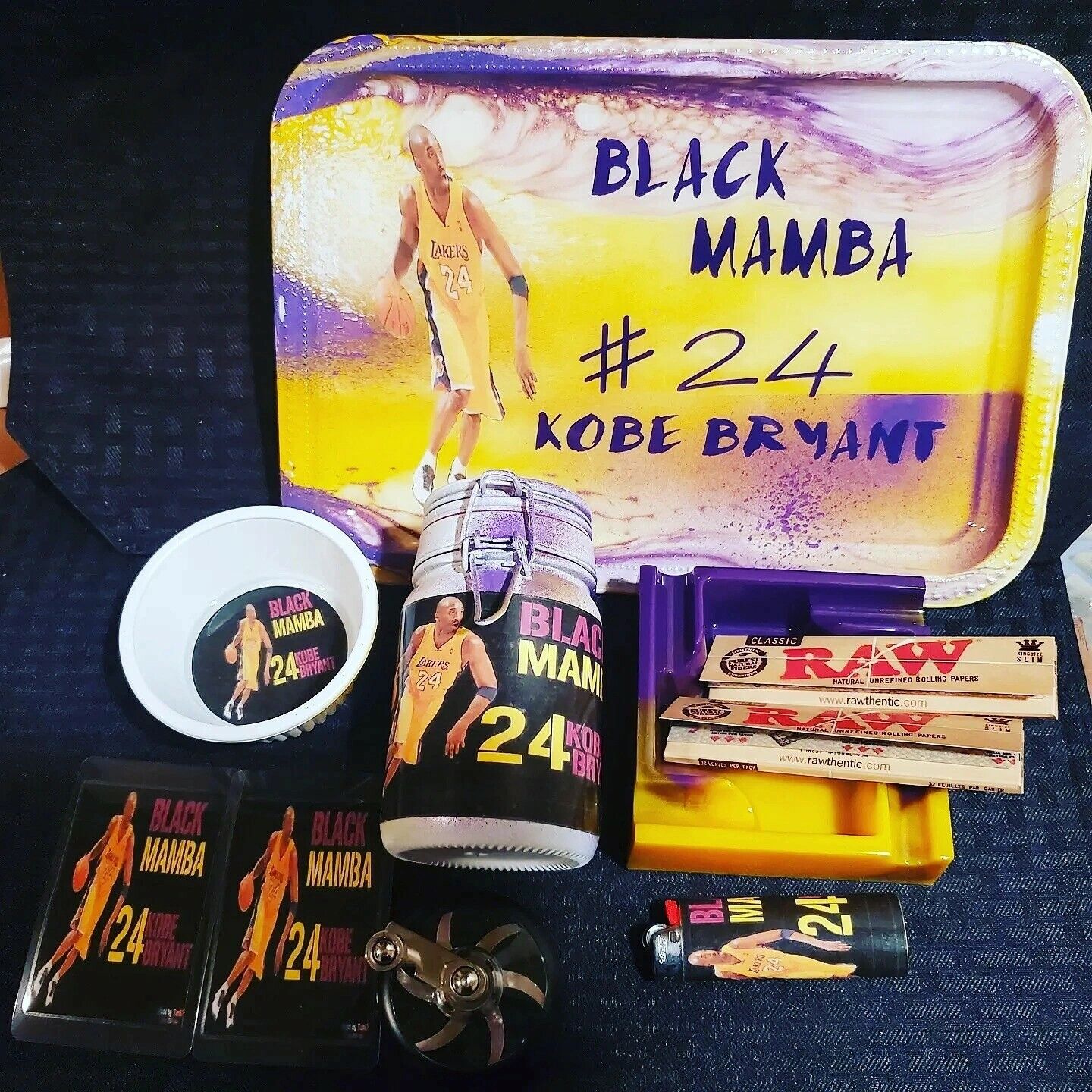 13 piece Custom kobe Bryant black mamba tray set 