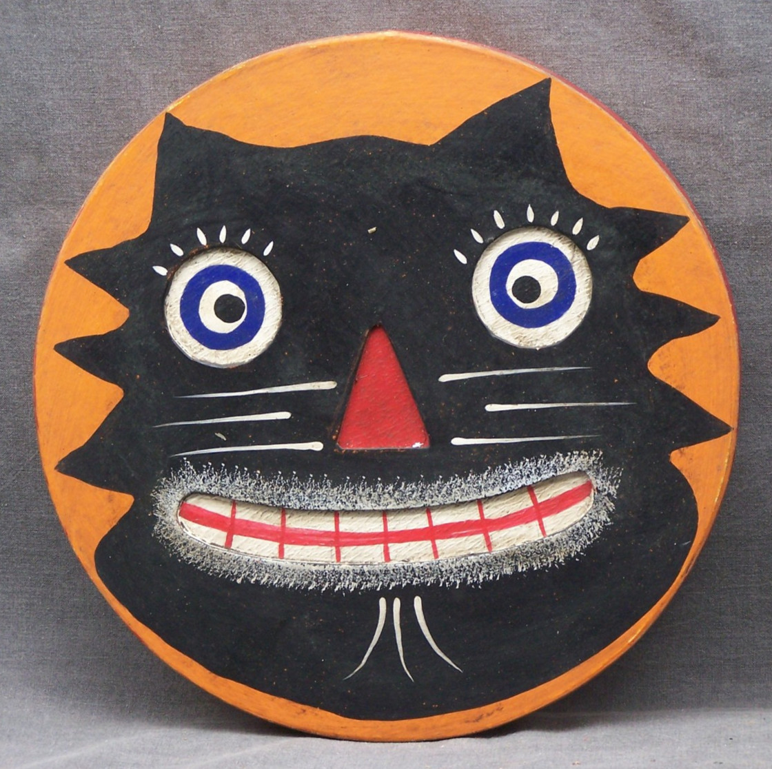 Vintage Rick Conant Style Folk Art Black Cat Halloween Box Reproduction Vintage Rick Conant Style Folk Art Black Cat Halloween Box Reproduction