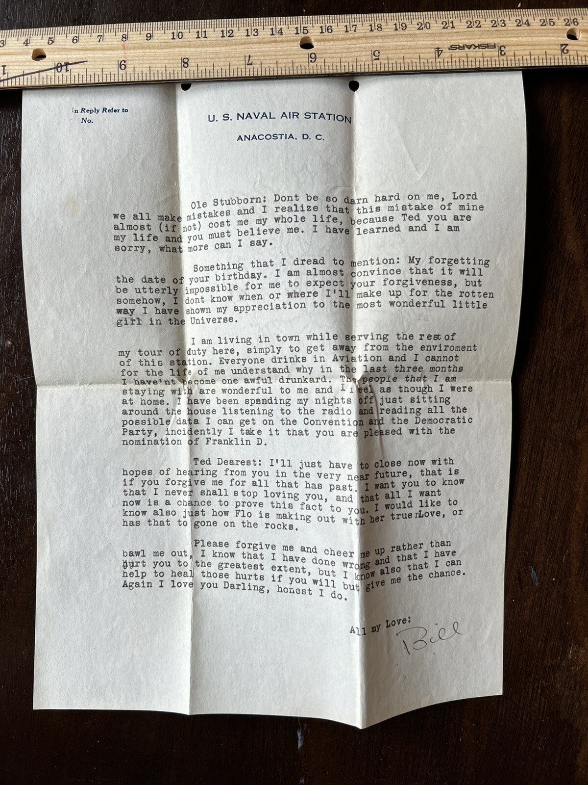 1932 U.S. NAVAL STATION LETTER DISCUSSING NOMINATION OF FDR AS PRESIDENT 1932 U.S. NAVAL STATION LETTER DISCUSSING NOMINATION OF FDR AS PRESIDENT