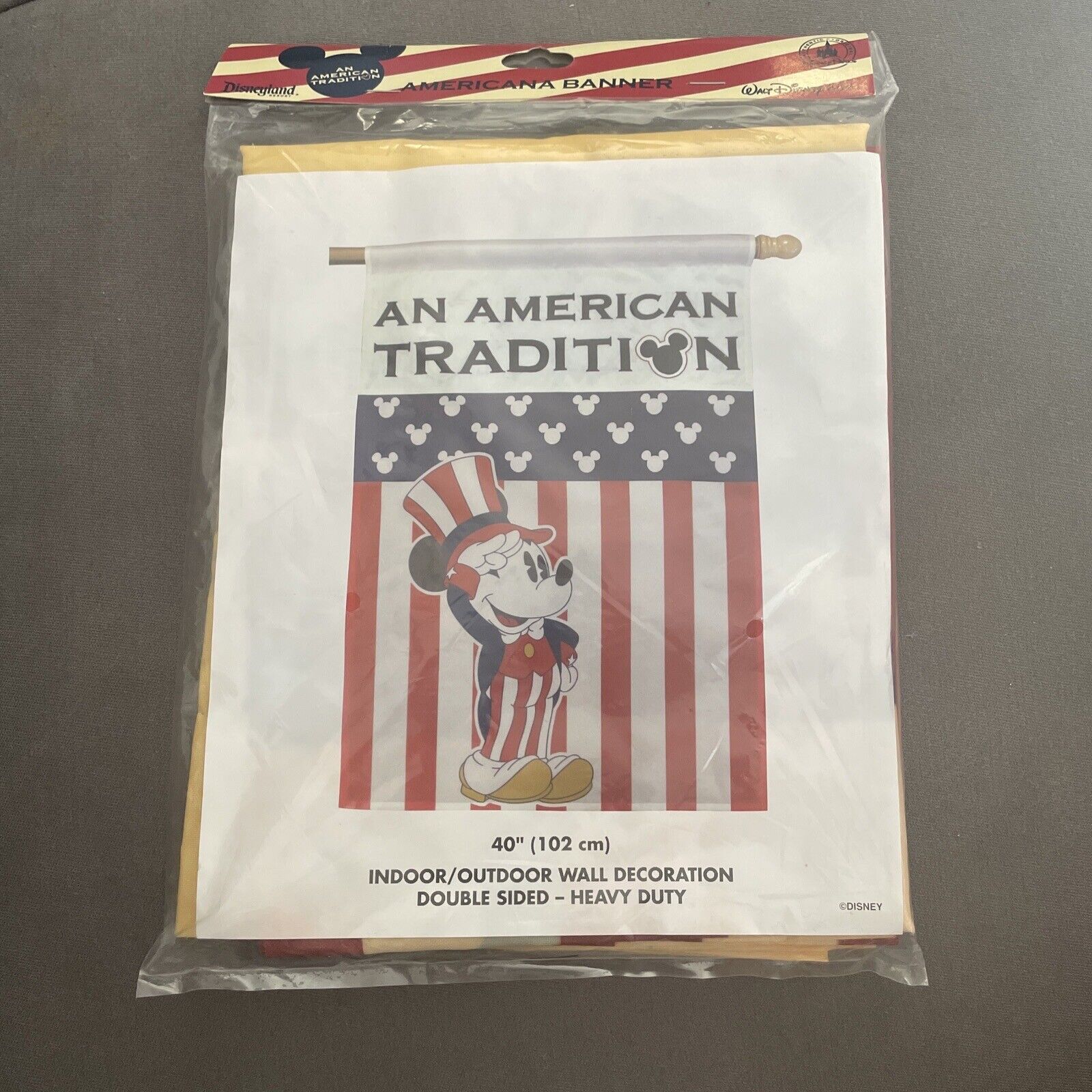 VINTAGE DISNEY AMERICANA MICKEY BANNER An American Tradition NEW