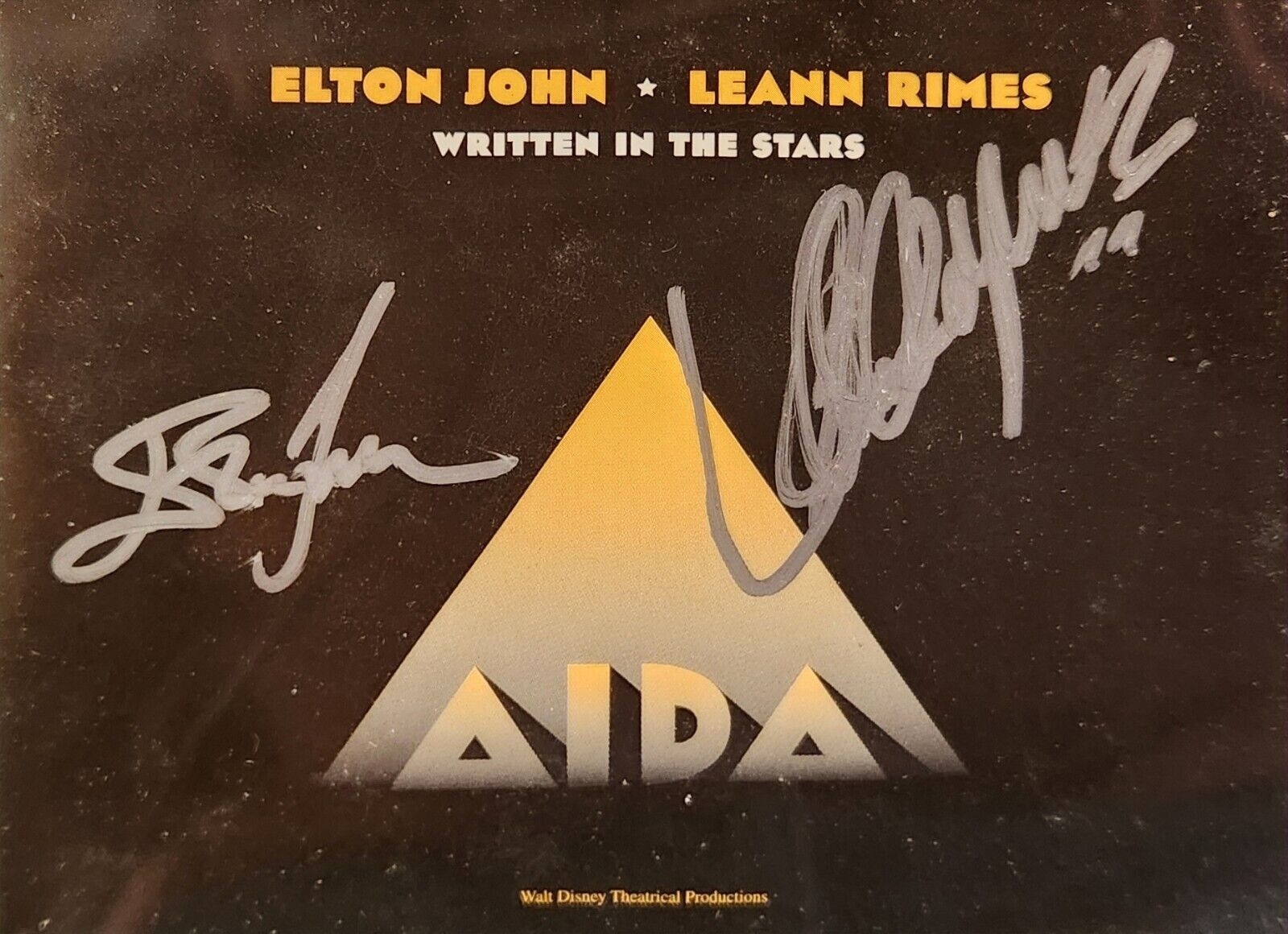 RARE SIGNED Elton John & LeAnn Rimes Matted Autographed AIDA CD Insert CD w COA 