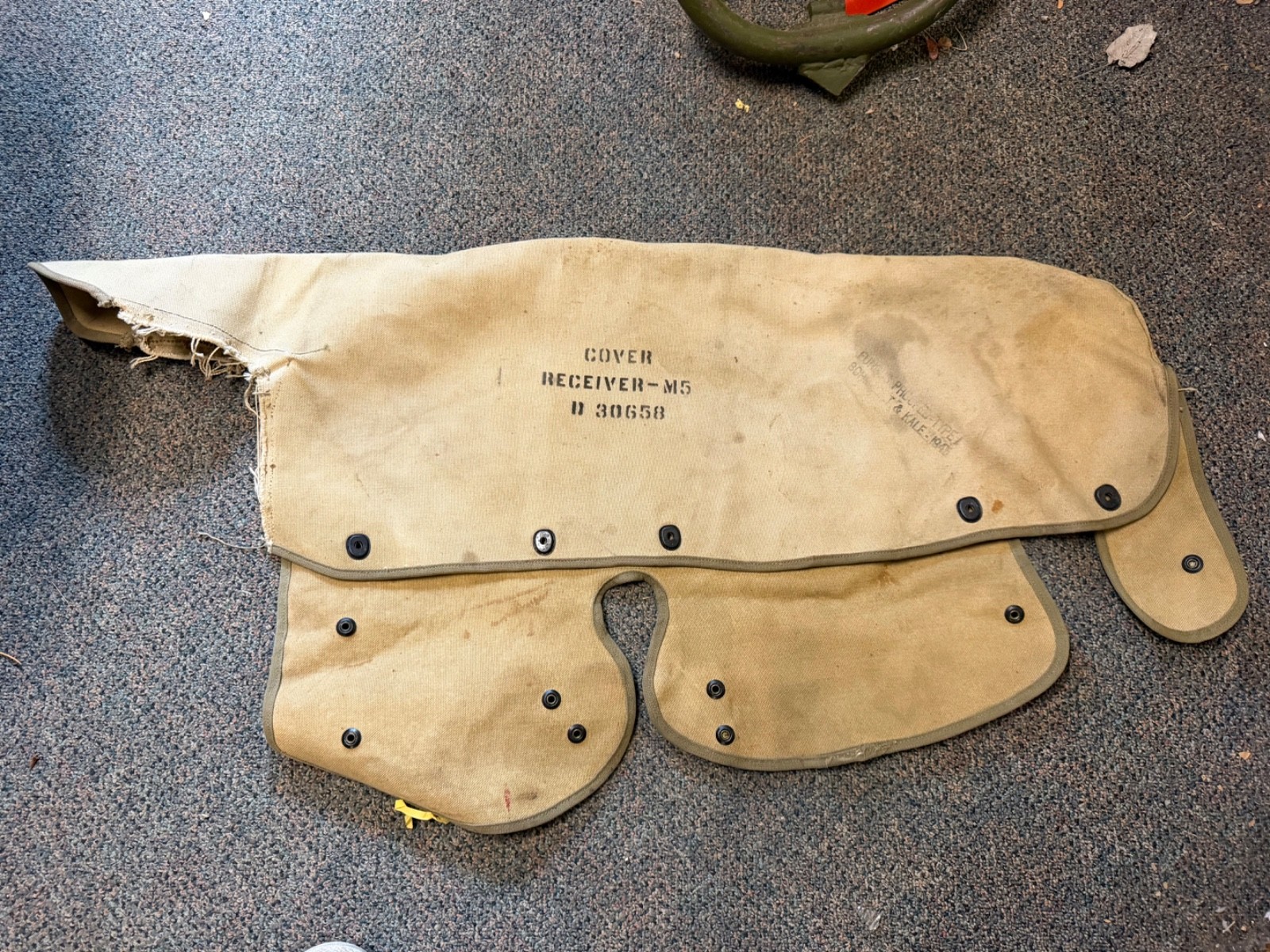 ORIGINAL WWII US ARMY M5 HALFTRACK BROWNING m1919 m1919a4 CANVAS COVER CASE-1945 ORIGINAL WWII US ARMY M5 HALFTRACK BROWNING m1919 m1919a4 CANVAS COVER CASE-1945