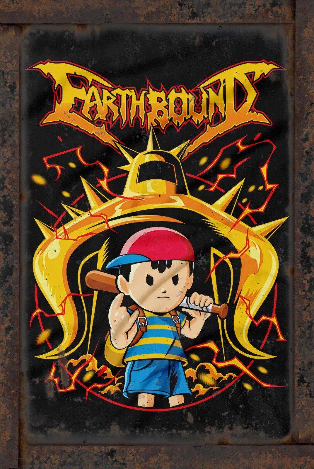 Ness Earthbound 8x12 Rustic Vintage Style Tin Sign Metal Poster