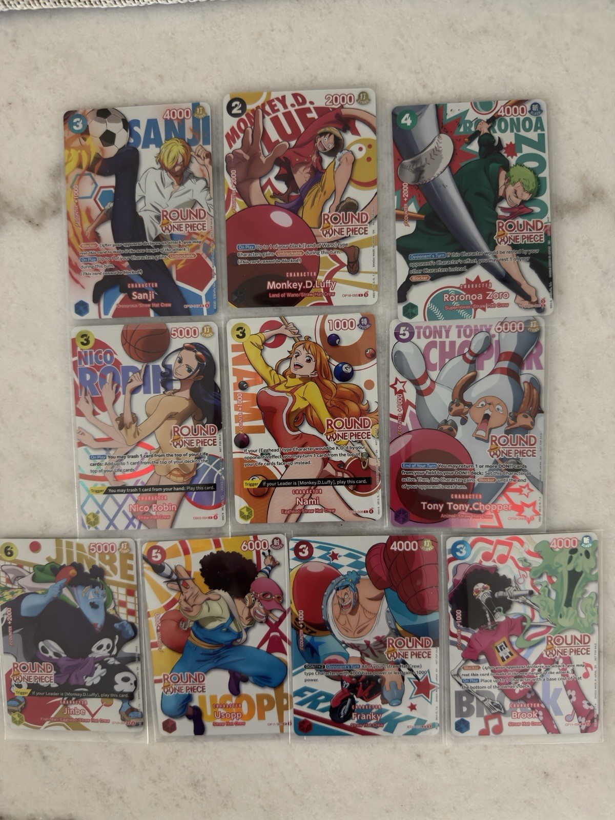 One Piece x Round 1 Promo Trading Cards English COMPLETE SET of 10