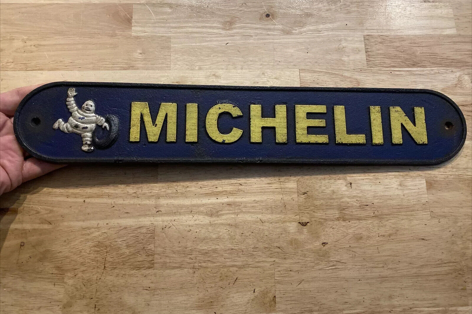 Michelin Tire Plaque Sign Goodyear Collector Patina Cast Iron Oil Gas 3 LBS GIFT