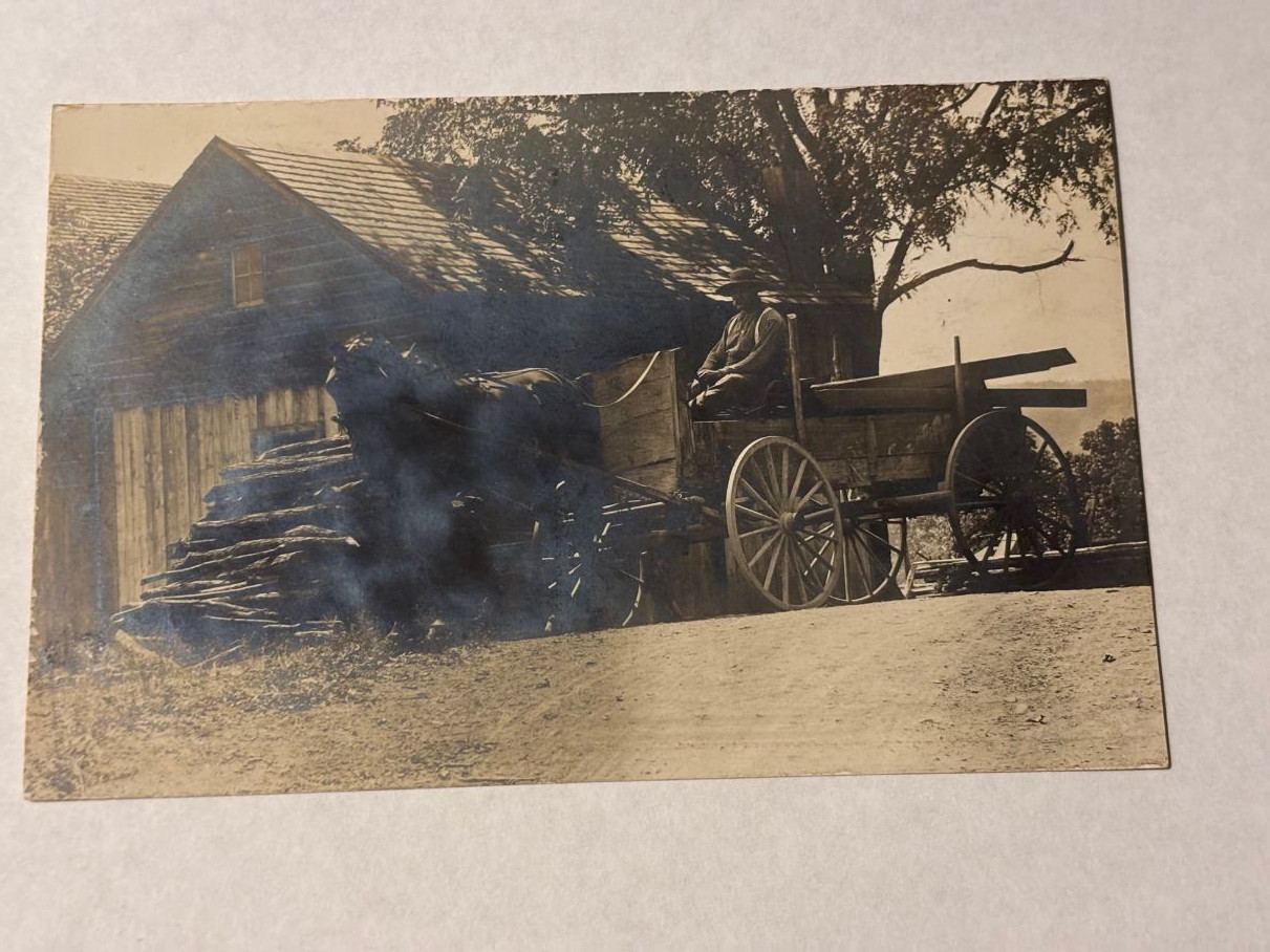 Antique Lumber Wagon w Horse RPPC Port Byron IL Brummer Antique Lumber Wagon w Horse RPPC Port Byron IL Brummer
