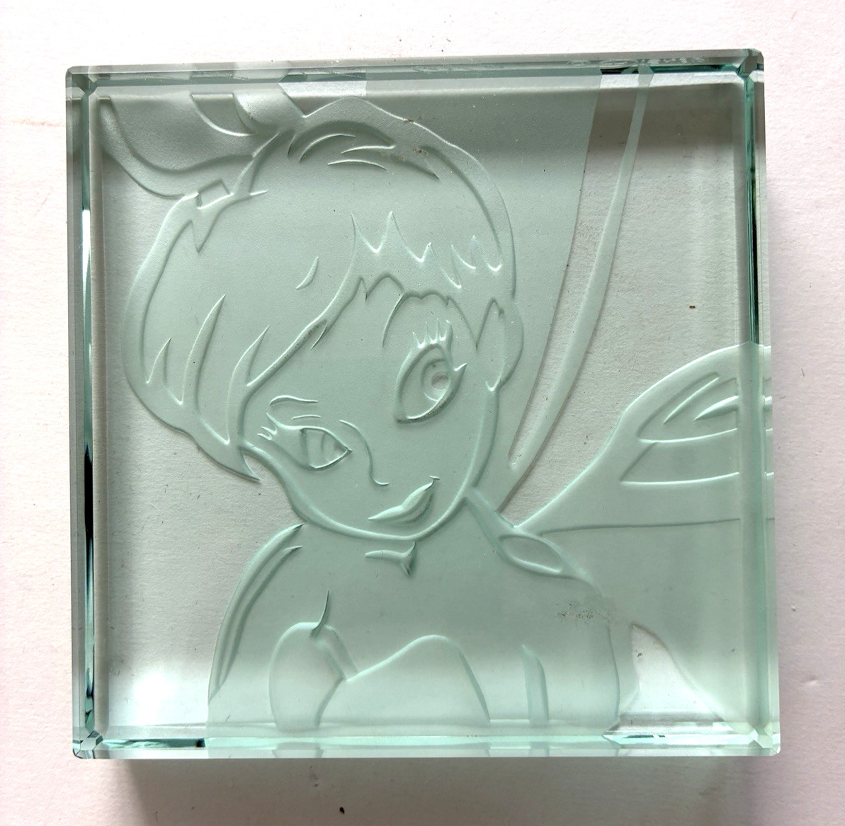 RARE Disney TINKER BELL Signed By Robert Gunther 65/100 Etched Glass Paperweight RARE Disney TINKER BELL Signed By Robert Gunther 65/100 Etched Glass Paperweight
