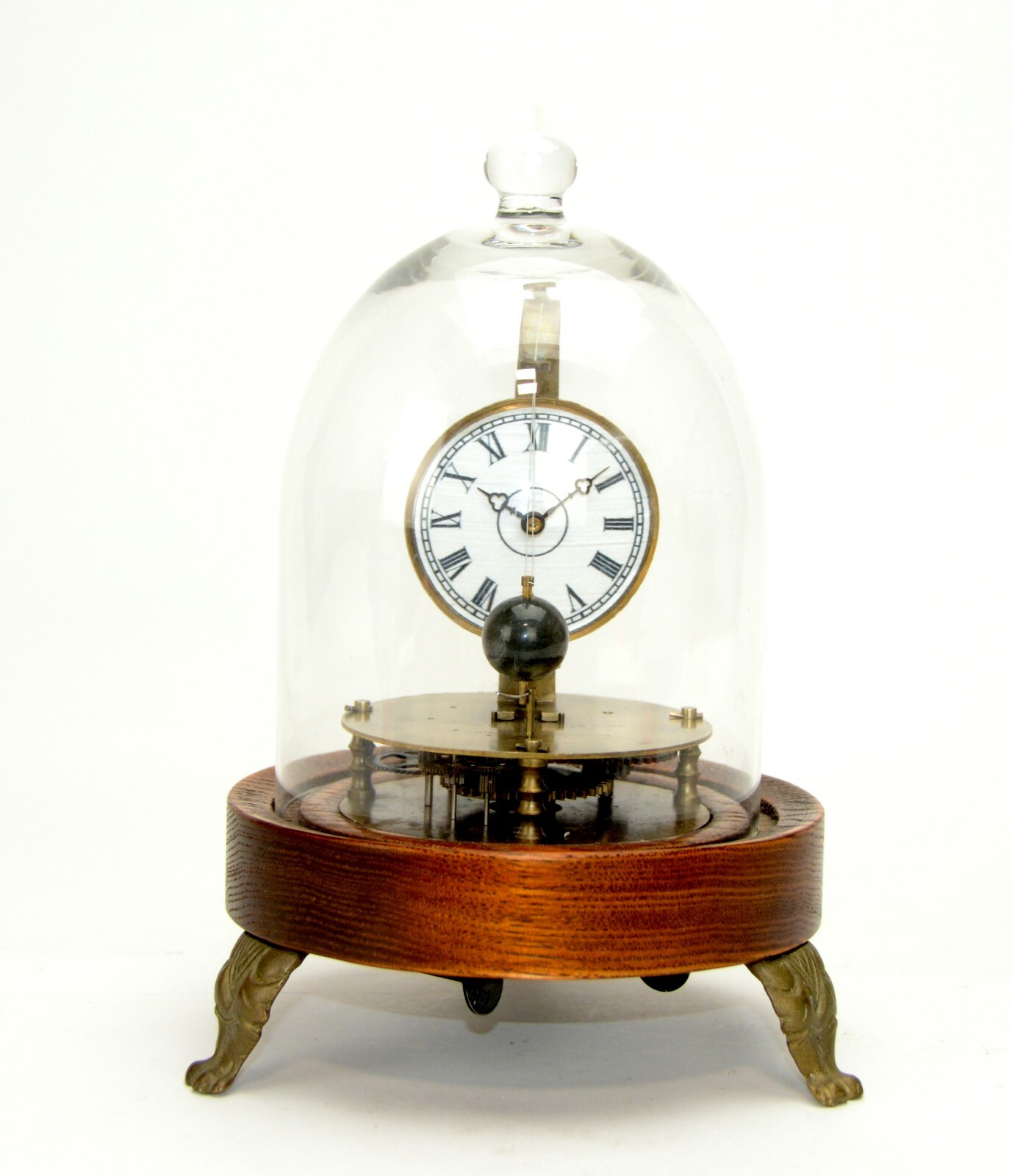 Vintage Mystery Briggs Rotary Conical Pendulum Glass Dome Flying Ball Clock
